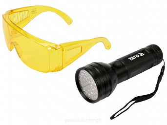 Latarka 51LED UV 395nm +okulary ochronne