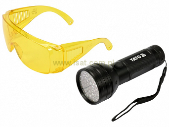 Latarka 51LED UV 395nm +okulary ochronne