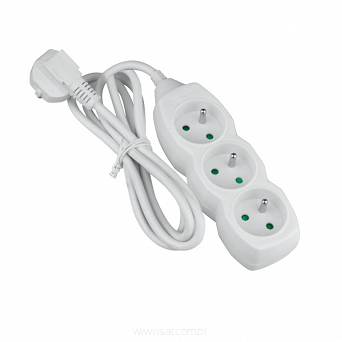 Przedłużacz elektryczny 3xGN+UZ 5,0m biały