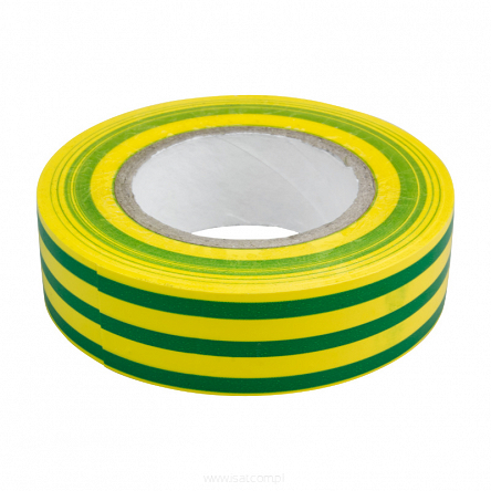 Taśma izolacyjna szerokość 15 mm, długość 10 m, żółto-zielona 