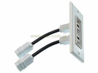 Gniazdo HDMI naścienne podwójne z przewodami