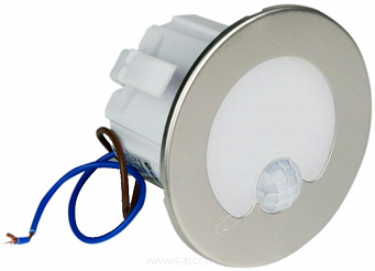 Oprawa LED 1,2W schodowa z czujnikiem ruchu okrągła srebrna