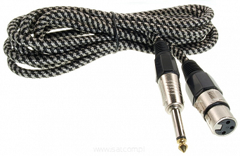 Kabel mikrofonowy gniazdo CANON-wtyk JACK 6.3mm 3m
