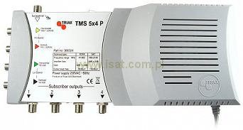 Multiswich Triax 5/4 TMS 5x4 P + zasilacz (1 satelita 4 wyjścia)