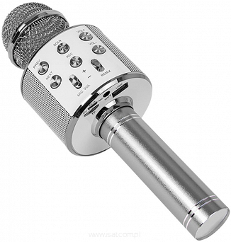 Mikrofon karaoke z Bluetooth głośnikiem BLOW silver