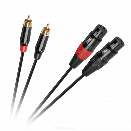 Kabel połączeniowy 2x gniazdo XLR - 2 x wtyk RCA długość 1m 