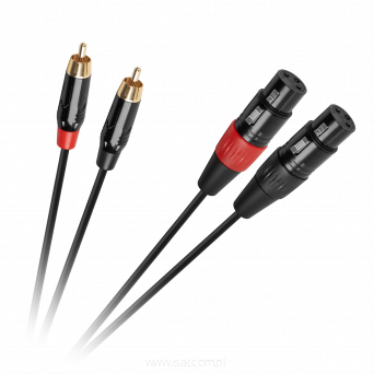 Kabel połączeniowy 2x gniazdo XLR - 2 x wtyk RCA długość 1m 
