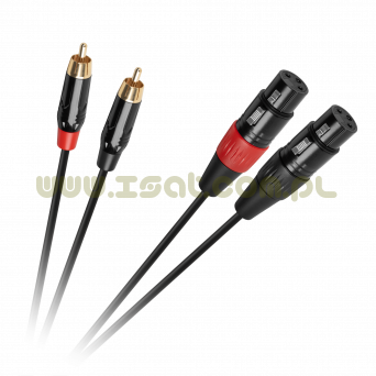Kabel połączeniowy 2x gniazdo XLR - 2 x wtyk RCA długość 1m 