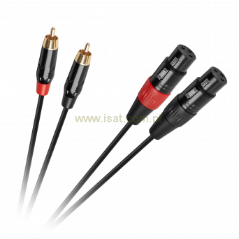 Kabel połączeniowy 2x gniazdo XLR - 2 x wtyk RCA długość 1m 