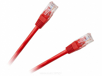 Patchcord przewód kabel UTP kat. 6e 1,5m czerwony wtyk - wtyk RJ45