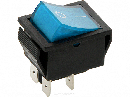 Przełącznik kołyskowy MK621 On-Off 35A 12 V podświetlany niebieski