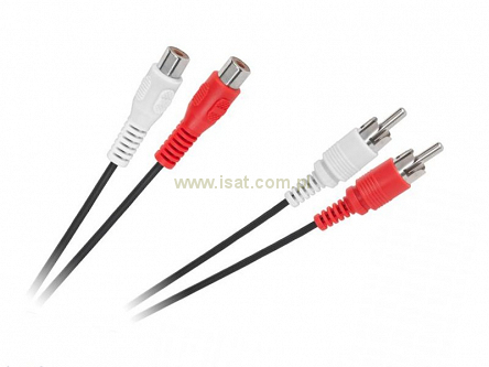 Przedłużacz kabel 2x RCA (Cinch) wtyk - gniazdo długość 1,5m