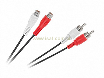 Przedłużacz kabel 2x RCA (Cinch) wtyk - gniazdo długość 1,5m