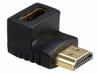 Złącze adapter kątowy HDMI v1.4 wtyk-gniazdo 90st.