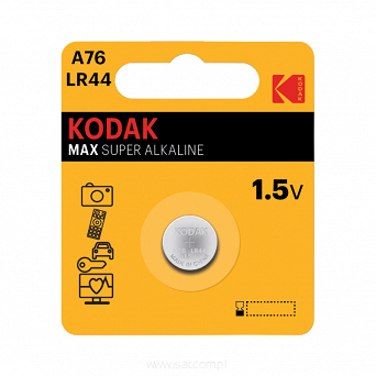 Bateria guzikowa LR44, 1 szt., blister, MAX, KODAK AG13 L1154