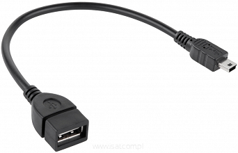 Kabel wtyk mini USB - gniazdo USB OTG kabel 10cm