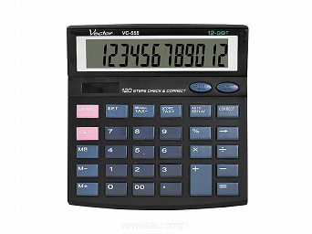 Kalkulator biurowy Vector VC-555 duży z funkcją check & correct