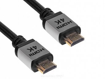 Kabel HDMI w oplocie Akyga AK-HD-30P 3,0m v2.0, 4K, Ethernet, pozłacane wtyki
