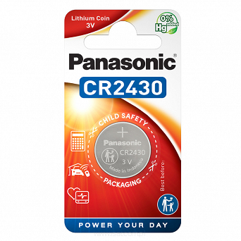 Bateria guzikowa CR2430, 1 szt., blister, PANASONIC
