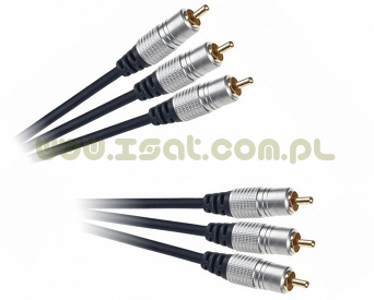 Przewód kabel 3xRCA - 3xRCA Cinch 1,5m wersja Silver