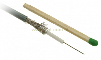 Przewód kabel koncentryczny CS / R41 1mb cienki 3,2mm żyła 0,41mm Cu oplot 90%