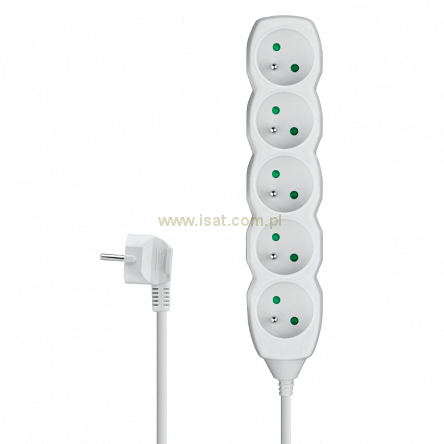 Przedłużacz elektryczny 5xGN+UZ-1,5m/biały