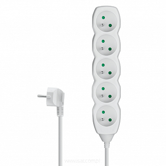 Przedłużacz elektryczny 5xGN+UZ-1,5m/biały