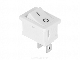 Przełącznik ON-OFF bistabilny 2 pin 230V RS601 kołyskowy biały