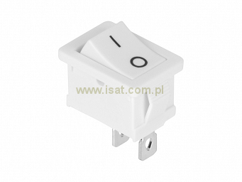 Przełącznik ON-OFF bistabilny 2 pin 230V RS601 kołyskowy biały