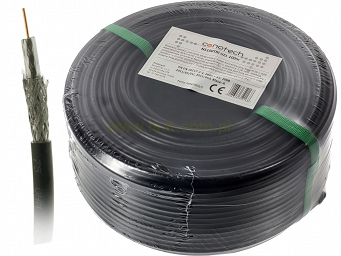 Przewód antenowy SAT DVB-T2 kabel 1mm Cu Trishield  Pe zewnętrzny 100m
