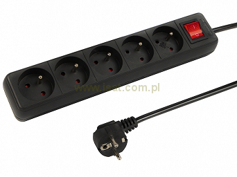 Przedłużacz elektryczny 5xGN+UZ+W 3,0m/czarny