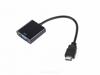 Adapter, przejściówka wtyk HDMI in - gniazdo VGA + audio out