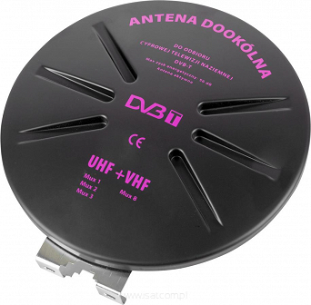 Antena dookólna DVB-T2 zewnętrzna 174-790MHz RADIO I TELEWIZJA