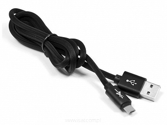 Kabel USB silikonowy 2m złącze typu-C czarny 2A