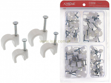 Uchwyty kablowe 6 / 7 / 8 / 9mm opakowanie 80szt. białe