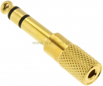 Przejściówka wtyk Jack 6,3mm - gniazdo mini Jack 3,5mm stereo wersja Gold