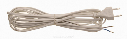 kabel biały+wtyk płaski/1,5m