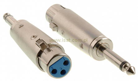 przejście mikrofonowe gniazdo Canon (XLR) na wtyk Jack 6,3 mono