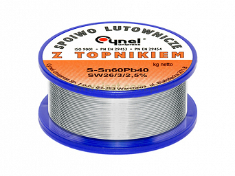 Cyna z topnikiem 0,56mm szpula 100g Cynel Sn60Pb40