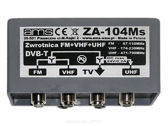 Zwrotnica DVB-T 3 anteny FM VHF UHF AMS ZA-104MS