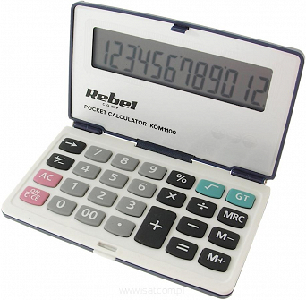 Kalkulator kieszonkowy 12-pozycyjny składany Rebel