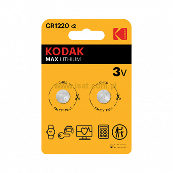 Bateria guzikowa KODAK MAX Lithium 3V CR1220  2 szt. 