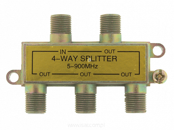 Spliter rozgałęźnik RTV F4 1/4 czterokrotny 5-900MHz
