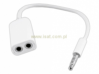 Adapter wt.Jack 3.5 4polowy-2xJack 3.5 stereo biały