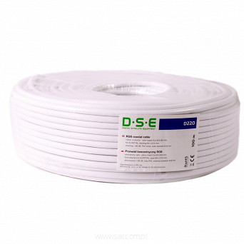 Kabel koncentryczny RG6 rdzeń miedziany DSE D220 - 100m