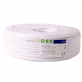 Kabel koncentryczny RG6 rdzeń miedziany DSE D220 - 100m
