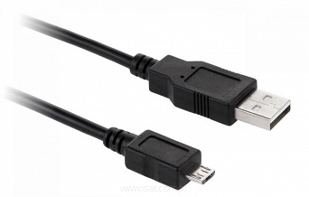 Kabel przewód wtyk USB - wtyk mikro USB 0,5m czarny