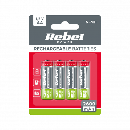 Akumulatorki rozmiar AA pojemność 2600mAh 4szt