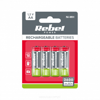 Akumulatorki rozmiar AA pojemność 2600mAh 4szt