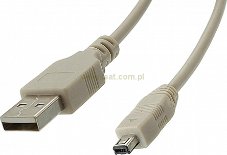 Przewód kabel USB wtyk A-wtyk miniAB 1,5m